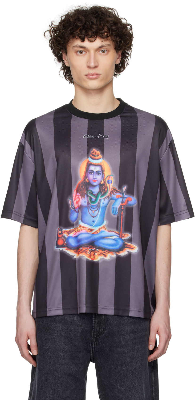 T-paita Awake NY Awake NY Retro Soccer Jersey T-Shirt Musta | AWK-SP25-TP006