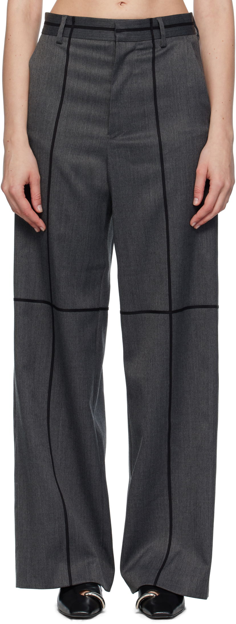 Housut Maison Margiela MM6 Maison Margiela Tailoring Wool Trousers Harmaa | S52KA0543 S47848