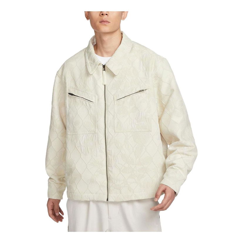 Takki Nike Men's Basketball Diamond Pattern Jacket Beige | FN2673-110