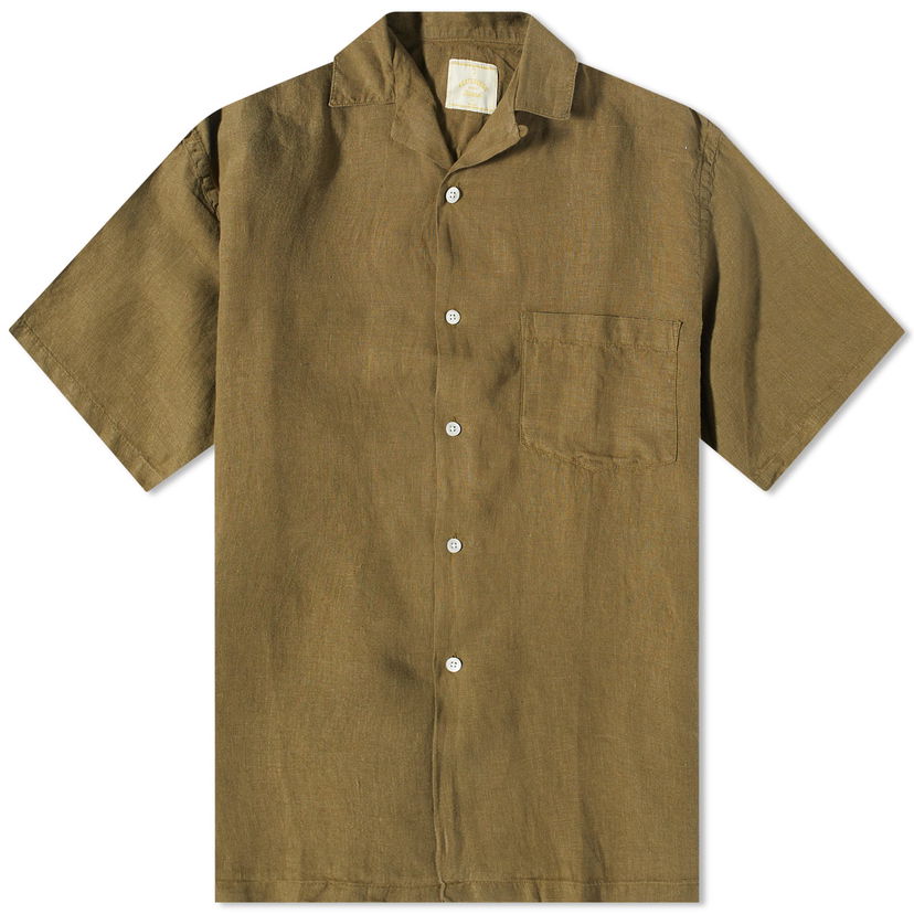 Paita Portuguese Flannel Linen Camp Vacation Shirt Vihreä | SS23-0100OLV