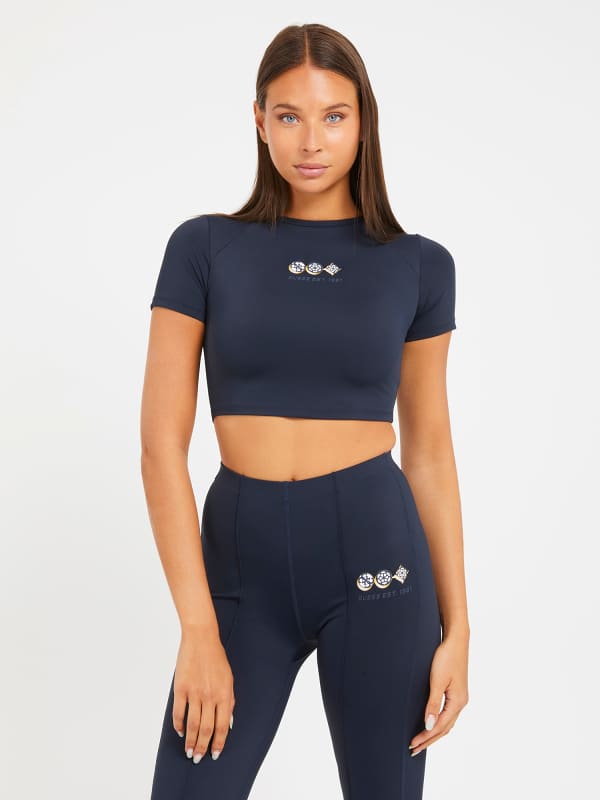 Crop top GUESS Front Logo Musta | V3BP19MC049, 0