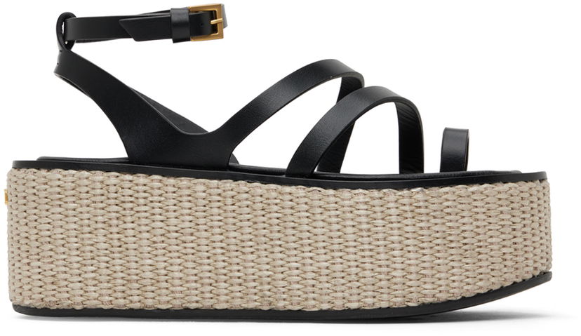 Kengänhoito Max Mara Max Mara Biarritz Platform Sandals Musta | 2345210338600