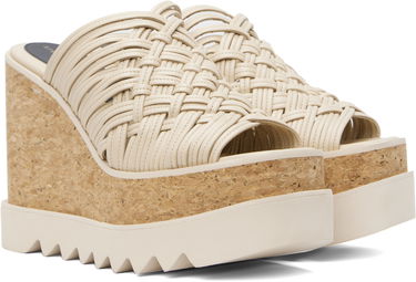 Asusteet Stella McCartney Stella McCartney Sneak-Elyse Woven Platform Wedge Sandals Beige | 810545APADB0, 3