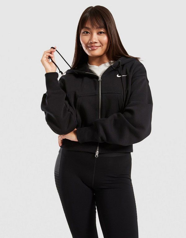Huppari Nike Cropped Fleece Hoodie Musta | HV2426-010