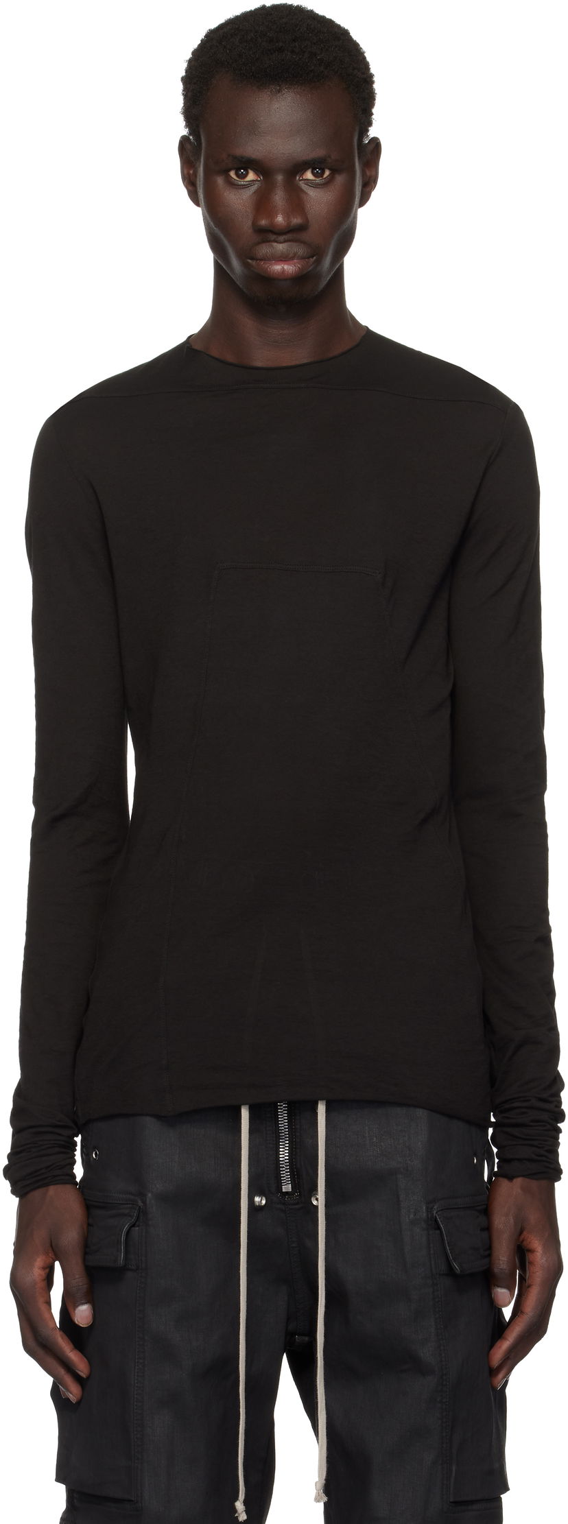 T-paita Rick Owens Long Sleeve T-Shirt Musta | DU02D2267 BH