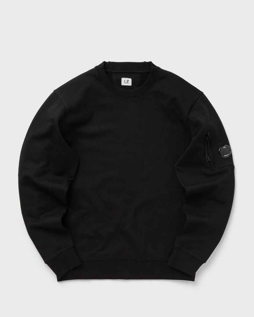 Huppari C.P. Company DIAGONAL RAISED FLEECE CREW NECK LENS SWEATSHIRT Musta | 17CMSS023A005086W-999