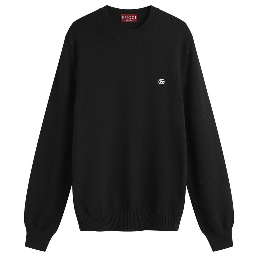 Villapaita Gucci Gucci Men's Monogram Crew Knit, Size Large Musta | 815007-XKEK4-1043