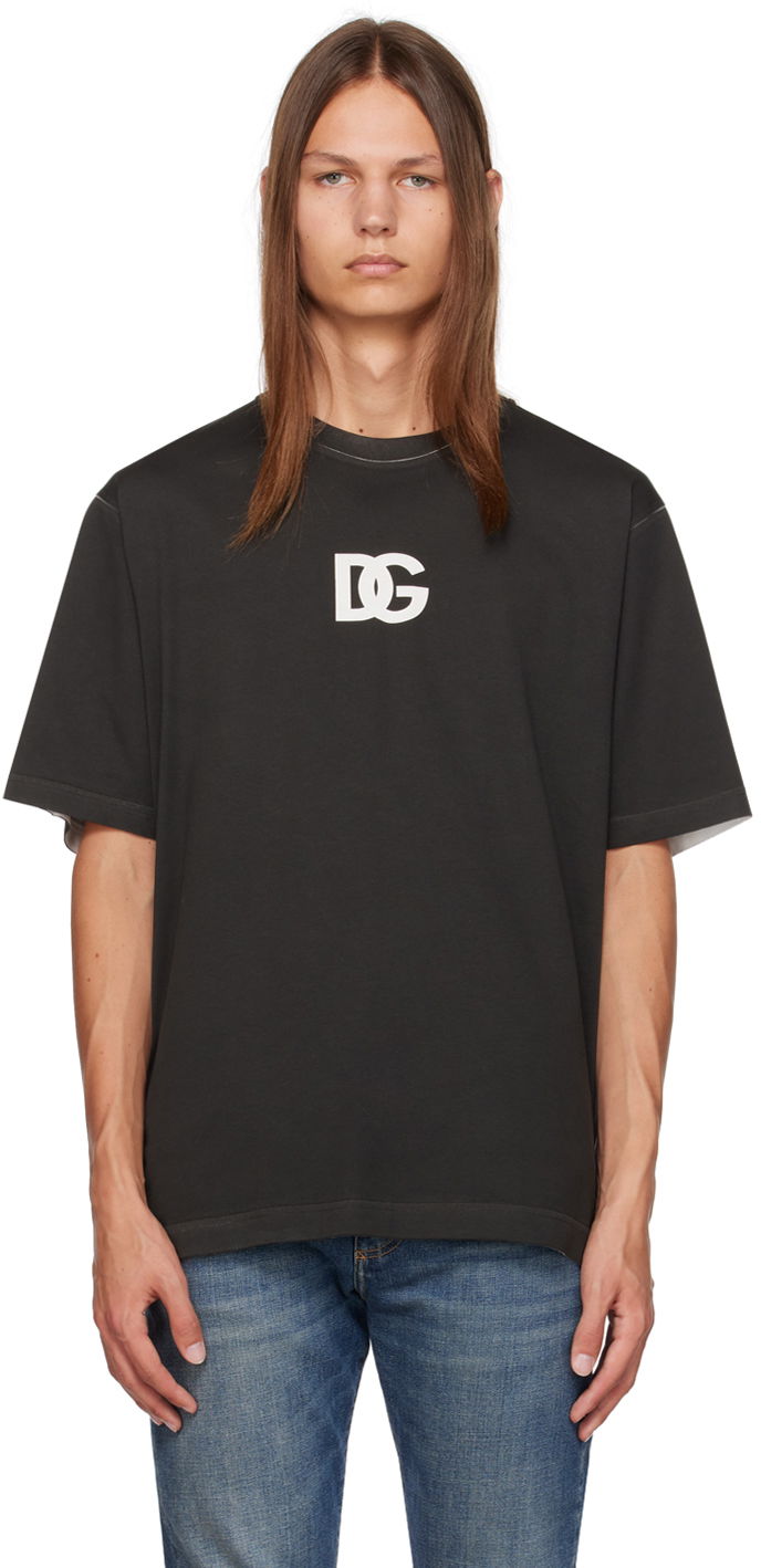 T-paita Dolce & Gabbana Black 'D&G' T-Shirt Musta | G8PN9TG7JJ8