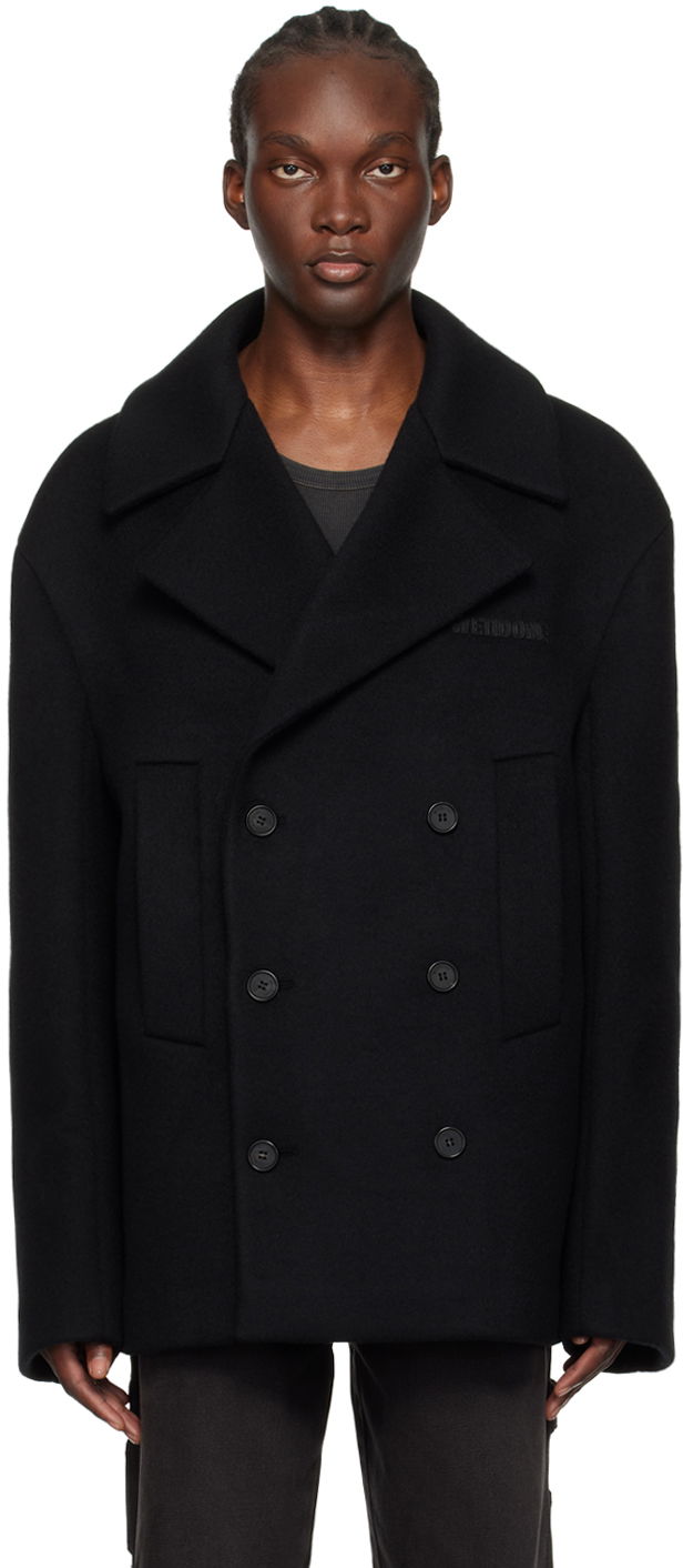 Takit We11done Double-Breasted Wool Peacoat Musta | WD-CT2-24-045-M-BK, 0
