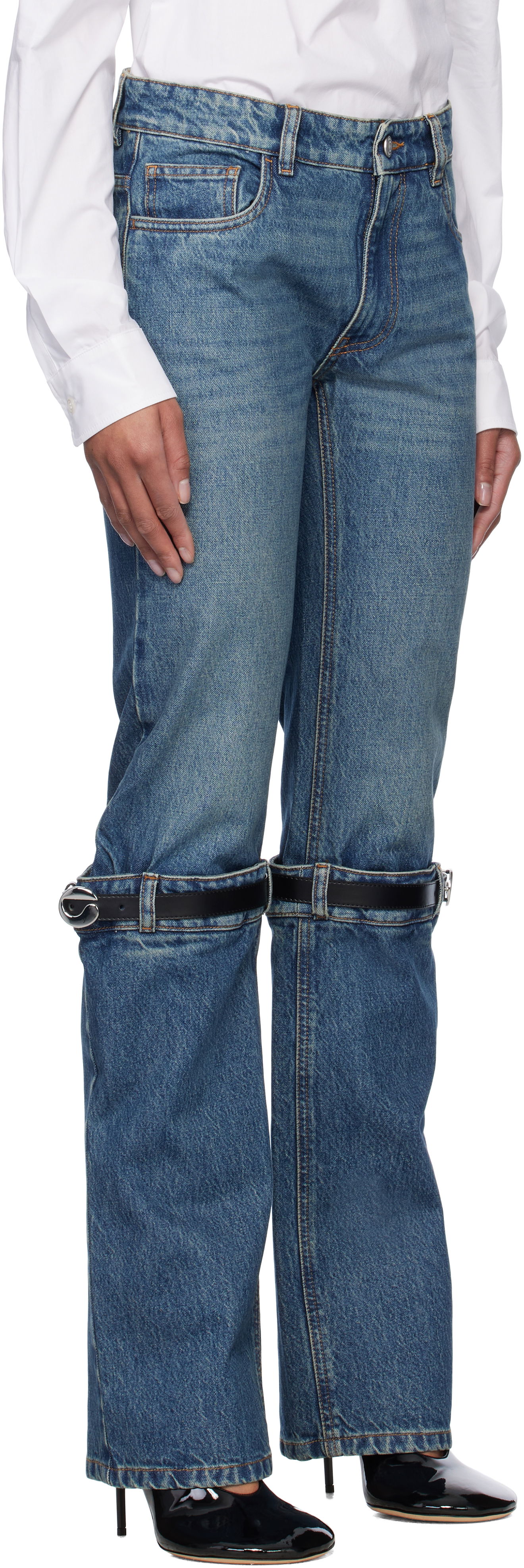 Jeans Coperni Coperni Hybrid Jeans with Straps Sininen | COPP32F2014, 1