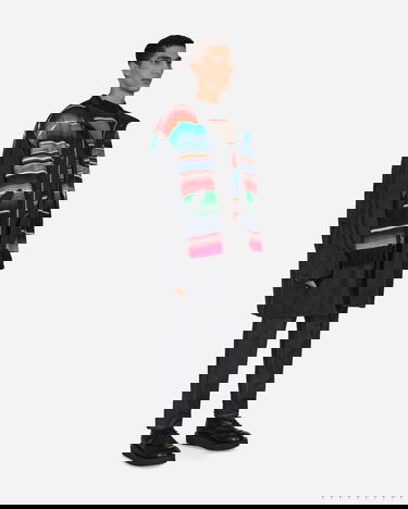 Villapaita Junya Watanabe Fringe Striped Crewneck Sweater Monivärinen | WJ-N009-W22  1, 4