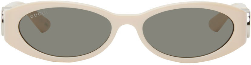 Aurinkolasit Gucci Off-White Oval Sunglasses Beige | GG1660S