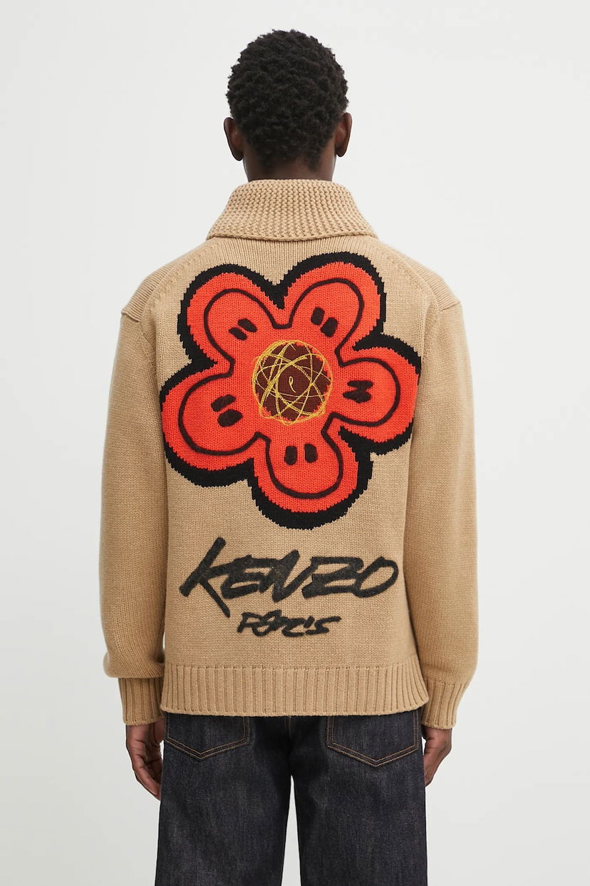 Villapaita KENZO Kenzo RWS Futura Zipped Cardigan Beige | FF65CA7413CK