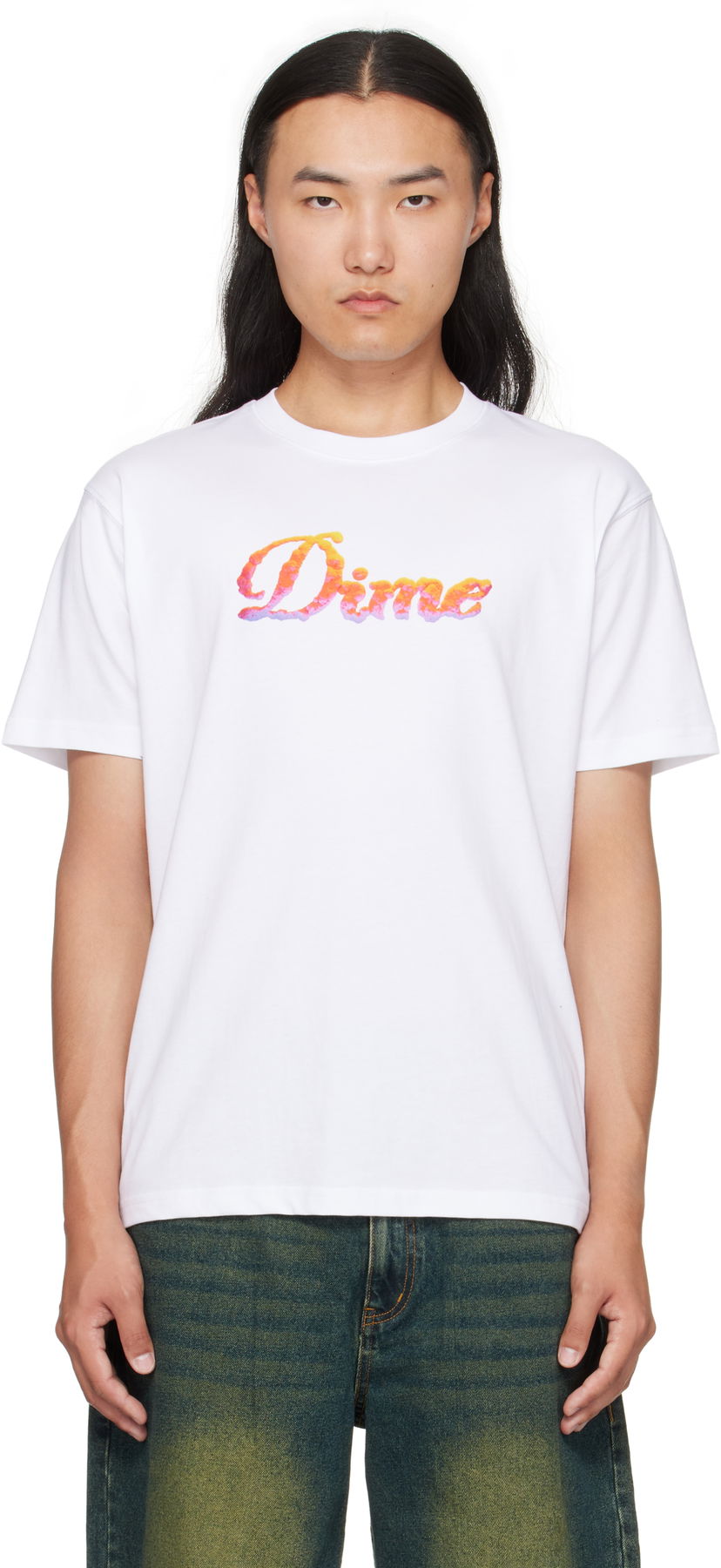 T-paita Dime Cursive Cloud T-Shirt Valkoinen | DIMEFA2564WHT