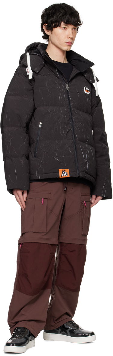 Puffer takki AAPE by A Bathing Ape AAPE by A Bathing Ape Moonface Logo Camo Hooded Down Jacket Musta | AAPDNM7665XXNBKX, 4