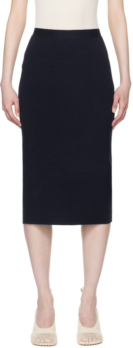 Hame Bottega Veneta Midi Skirt Tummansininen | 793813 V4BL0