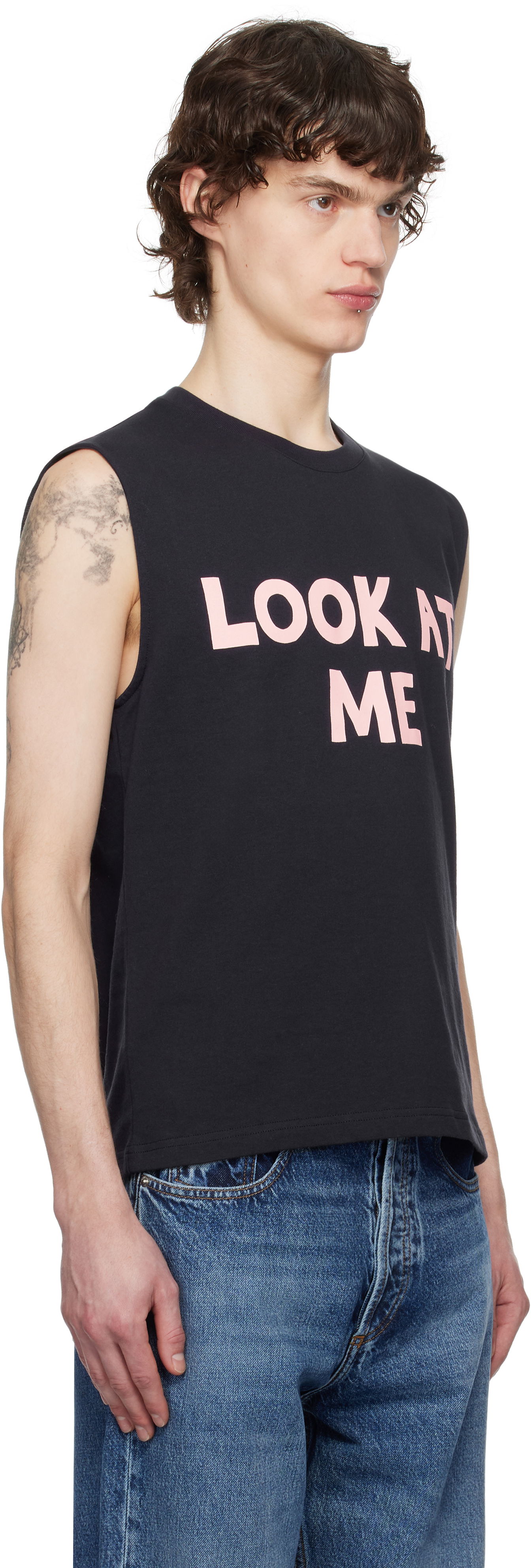 Tankkitoppi JW Anderson JW Anderson 'Look At Me' Printed Tank Top Musta | JO0257-PG1510, 1