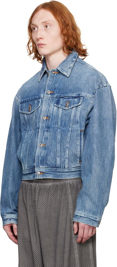 Takki Alexander Wang Alexander Wang Rounded Trucker Denim Jacket with Faux Fur Collar Sininen | 6WC1252066, 3