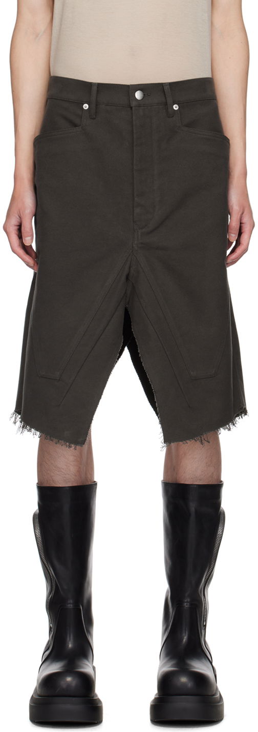 Hame Rick Owens Porterville Slivered Skirt Harmaa | RU02D6345 TB