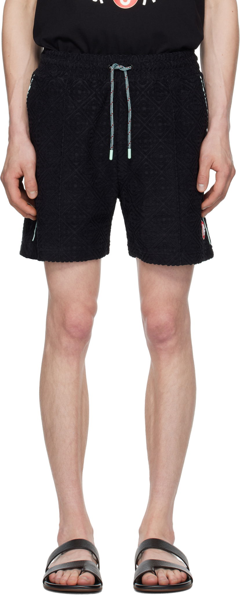 Shortsit Casablanca Casablanca Monogram Jacquard Towelling Shorts Musta | MPF25-JTR-271-02