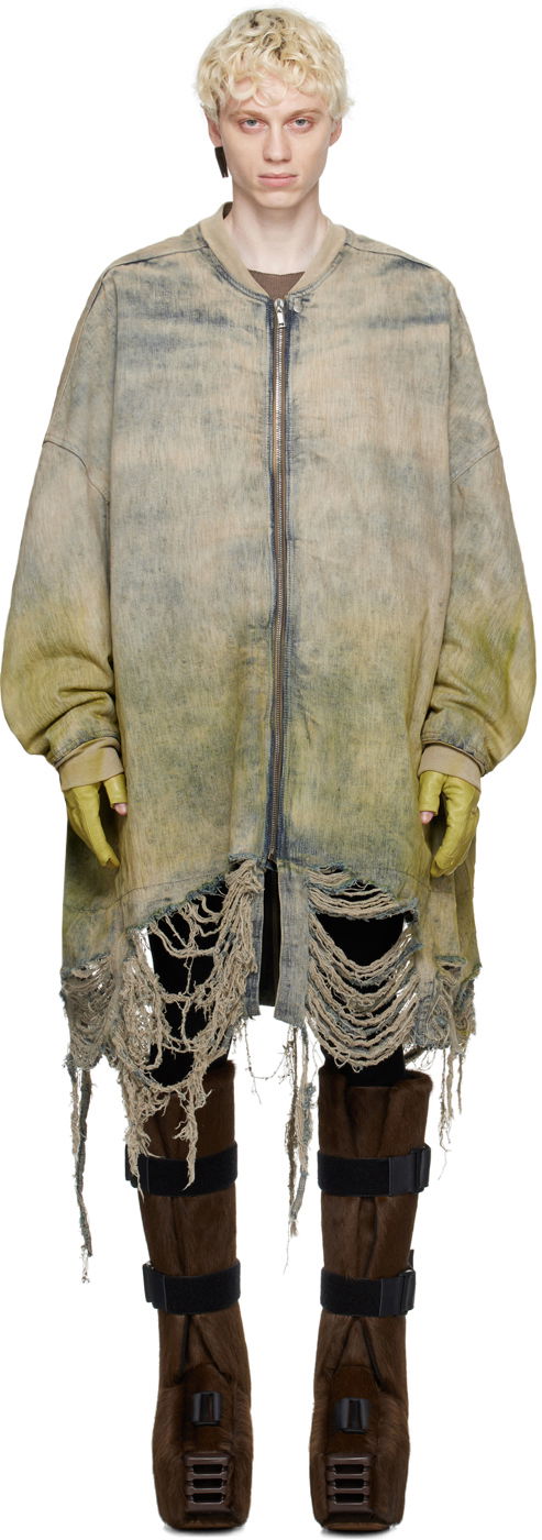 Takki Rick Owens Jumbo Peter Flight Down Denim Jacket Harmaa | RR02C7717 HDADF1, 0
