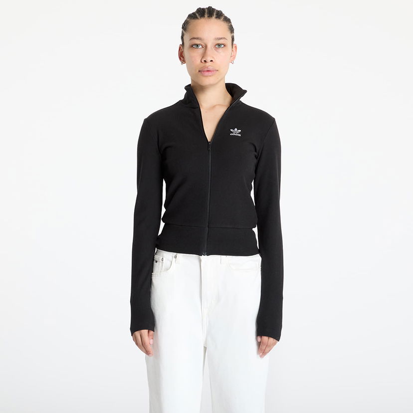 Takki adidas Originals Essentials Rib Full Zip Track Top Musta | JD5905