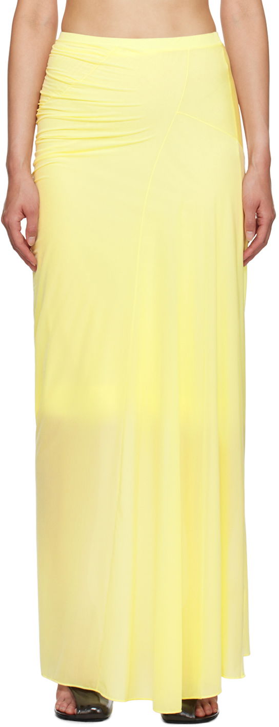 Hame Dries Van Noten Fitted Draped Maxi Skirt Keltainen | 242-011147-9204