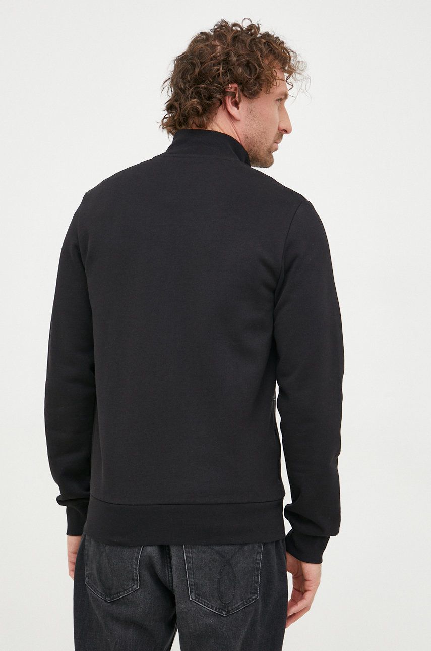 Huppari Lacoste Brushed Fleece Zippered Sweatshirt Musta | SH9622, 1