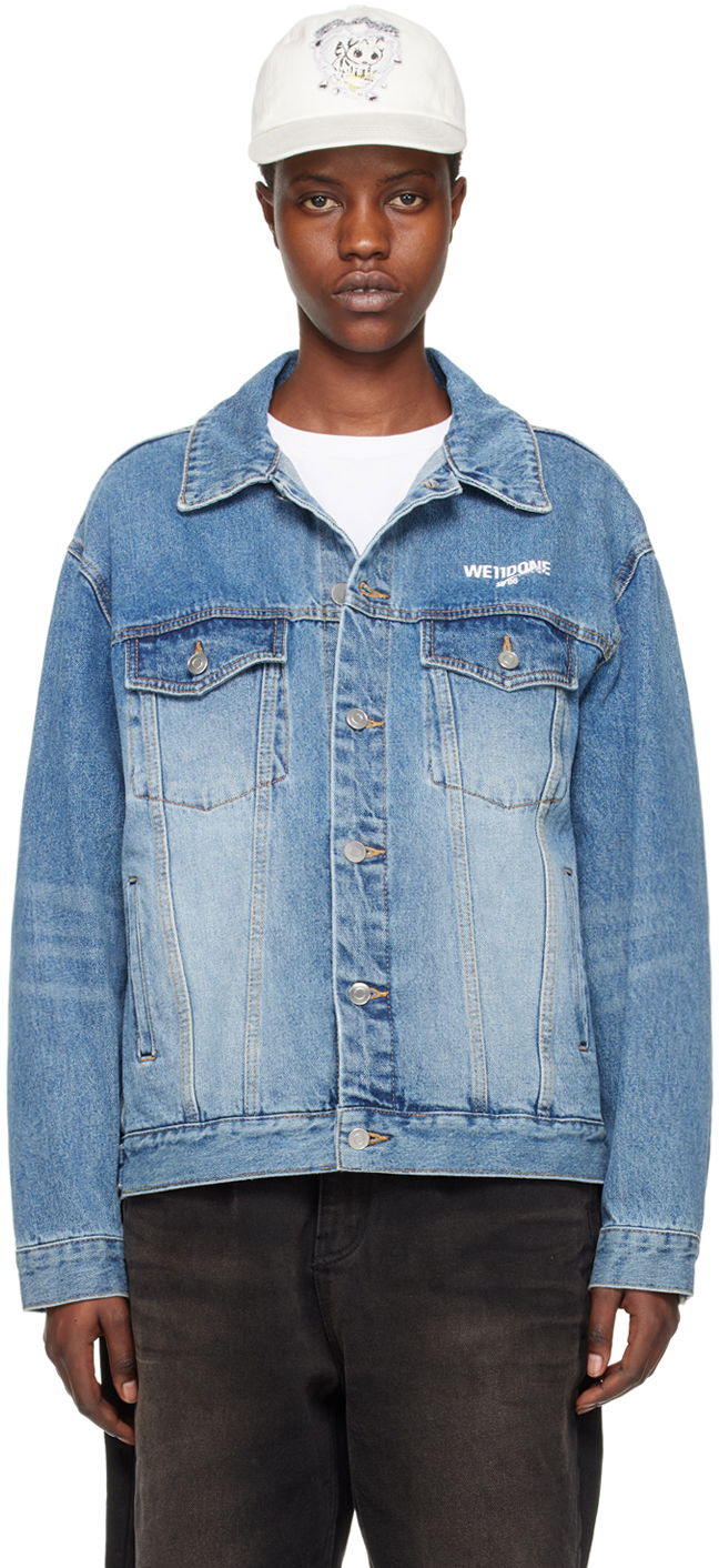 Takki We11done We11done Faded Denim Jacket Sininen | WD-DJ1-23-913-U-BL