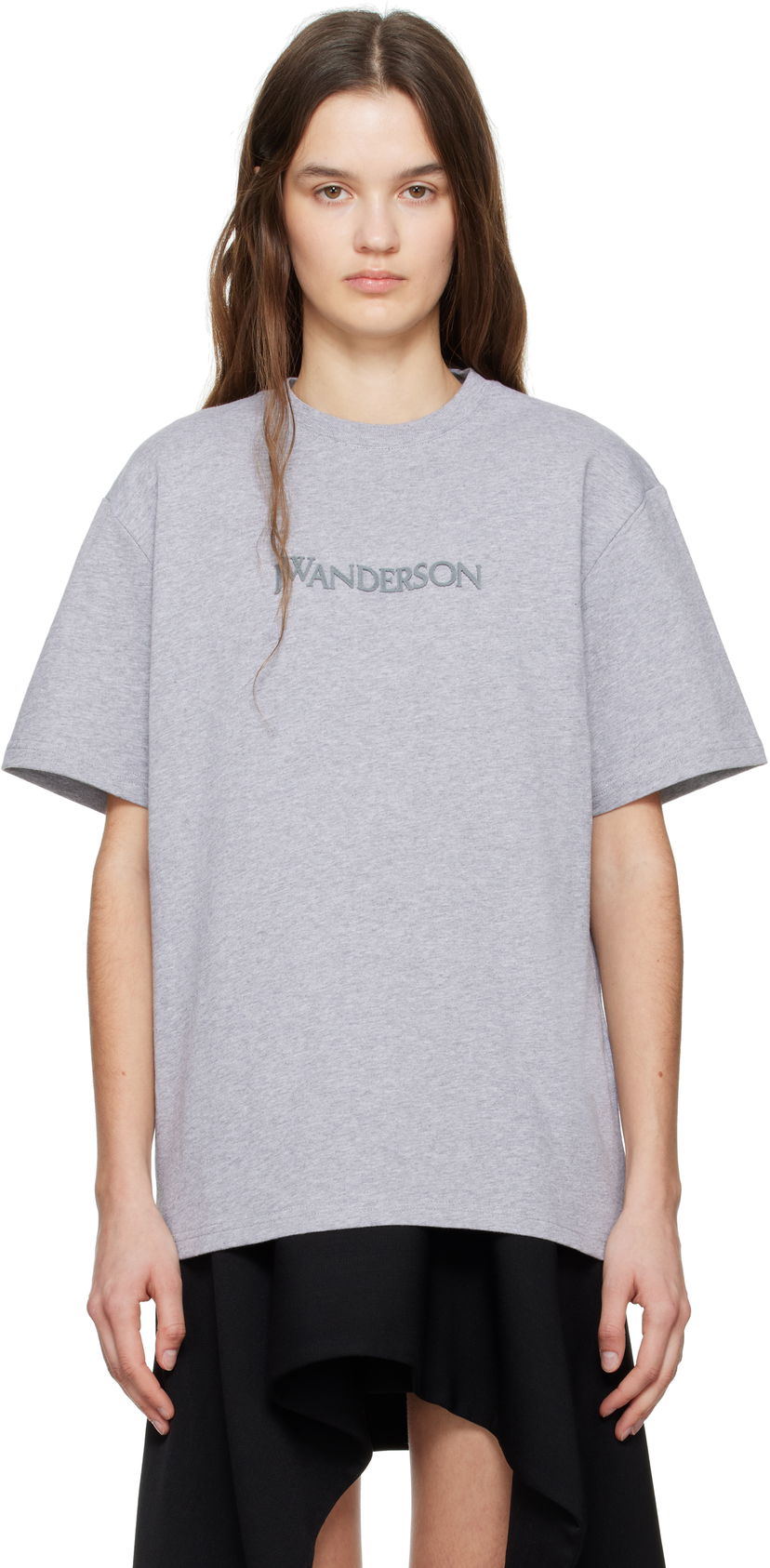 T-paita JW Anderson JW Anderson Flocked Logo T-Shirt Harmaa | JT0282-PG1510