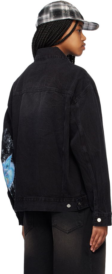Takki We11done Graphic Print Denim Jacket Musta | WD-DJ1-23-317-U-BK, 2