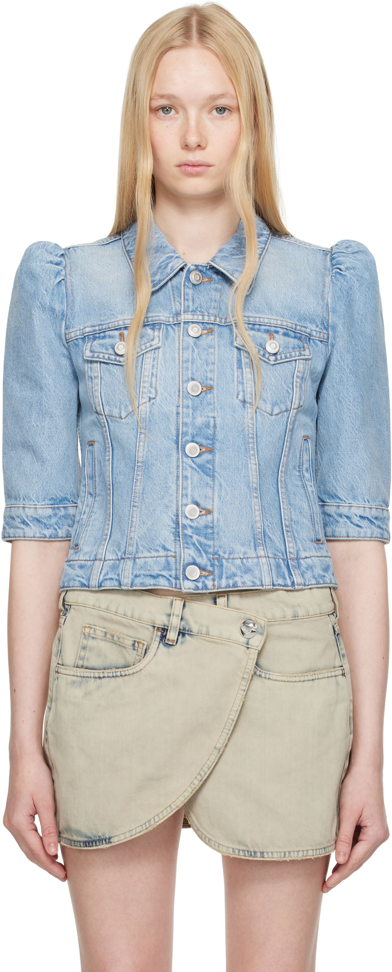 Takki Coperni Coperni Slim-Fit Cropped Denim Jacket Sininen | COPBL30F2020, 0