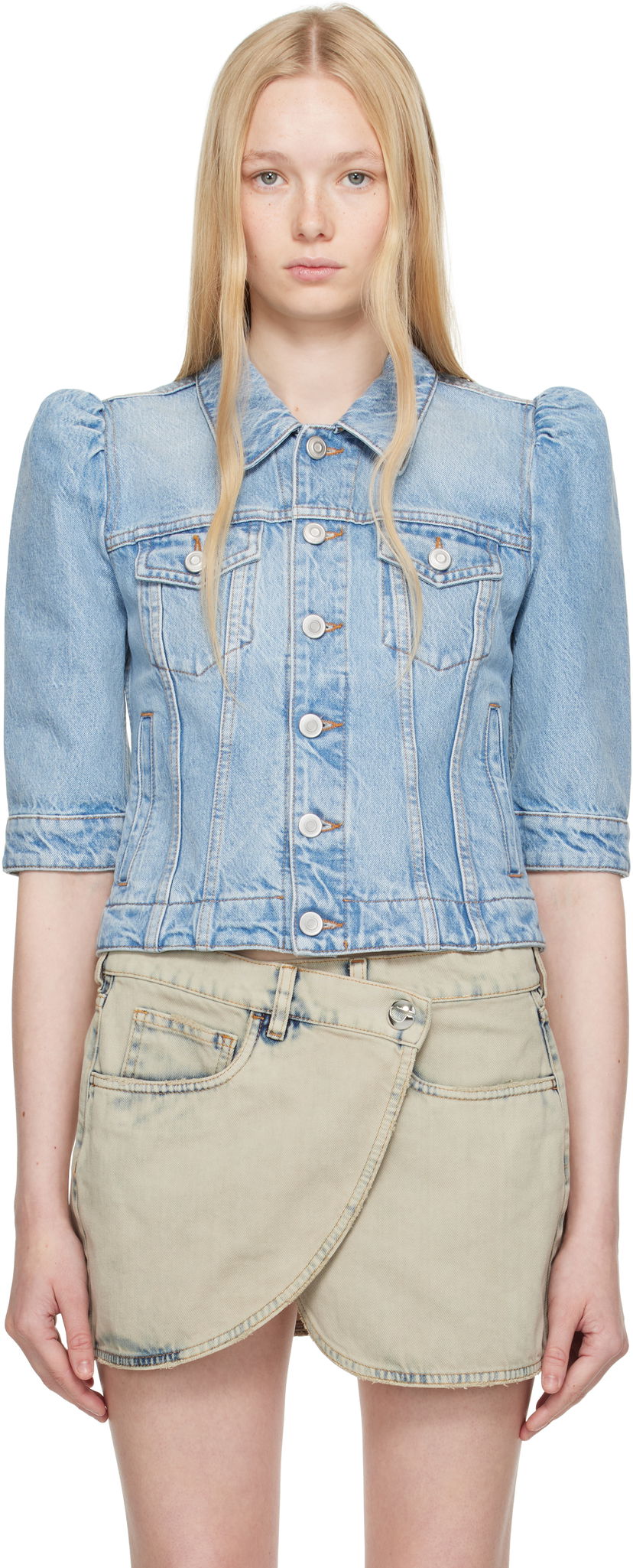 Takki Coperni Coperni Slim-Fit Cropped Denim Jacket Sininen | COPBL30F2020