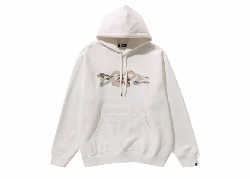 Huppari BAPE BAPE Gobelin Patch Pullover Hoodie Ivory Valkoinen | 1J80-114-051