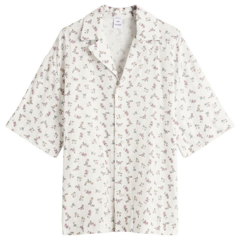 Paita Won Hundred Won Hundred Desmond Flower Vacation Shirt, Size Large Valkoinen | 3549-14276