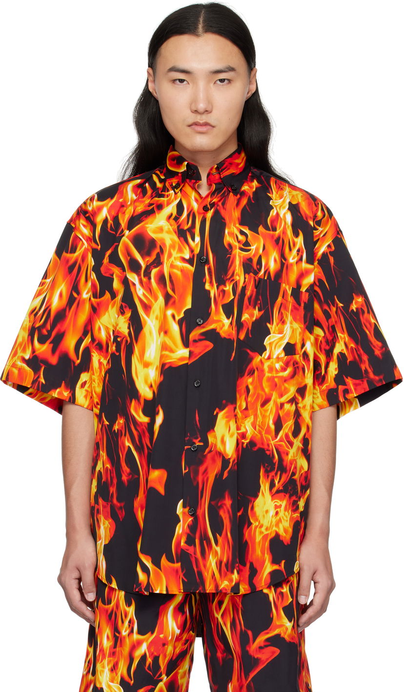 Paita VETEMENTS Vetements Fire Print Short Sleeve Shirt Monivärinen | UA66SH430X