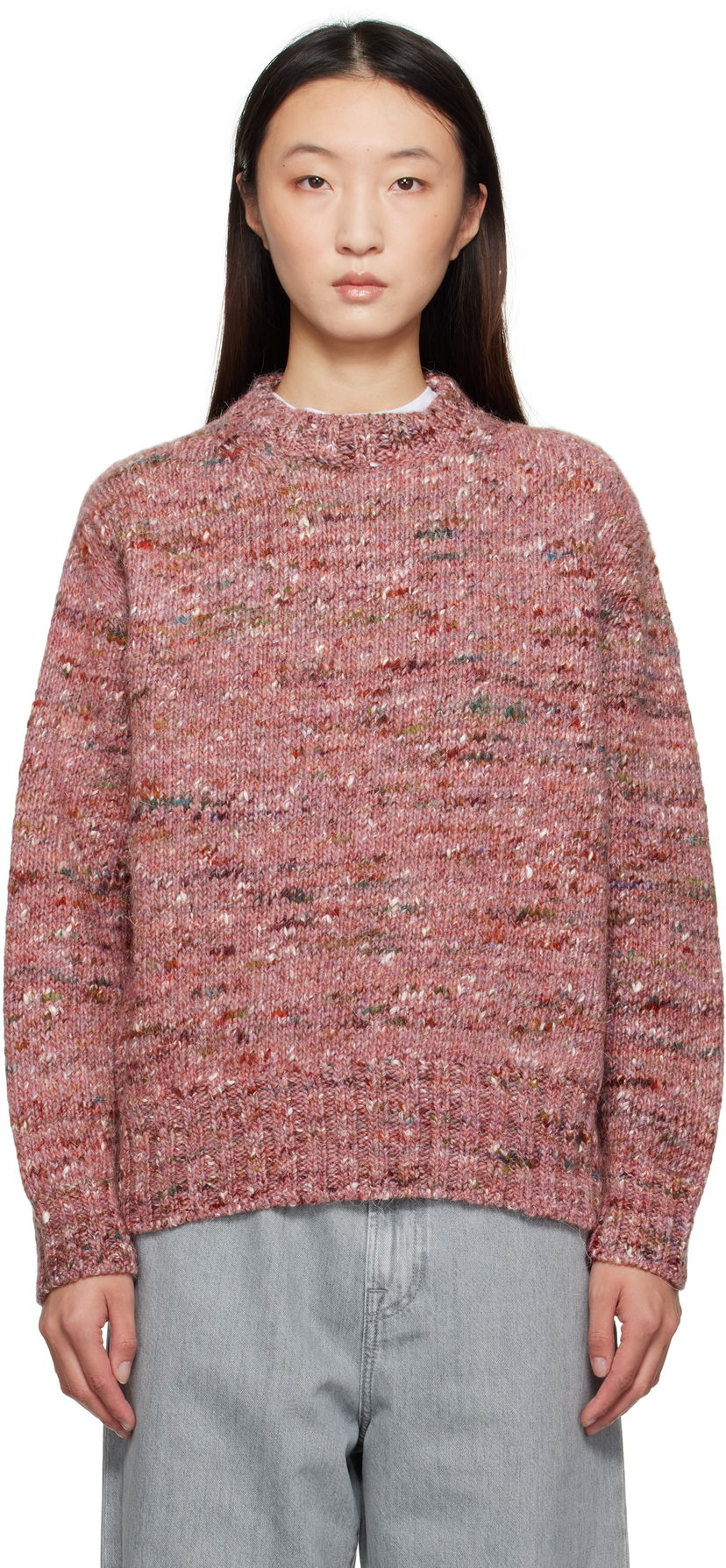 Villapaita Róhe Róhe Melange Crewneck Sweater Vaaleanpunainen | 416-23-330