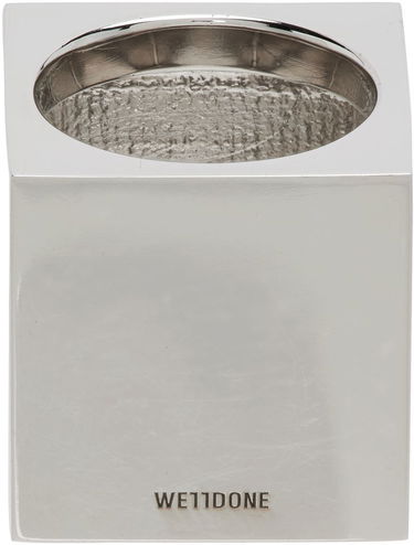 Sormus We11done Square Logo Dice Ring Metallinen | WD-AJ1-22-703-U-BW, 3