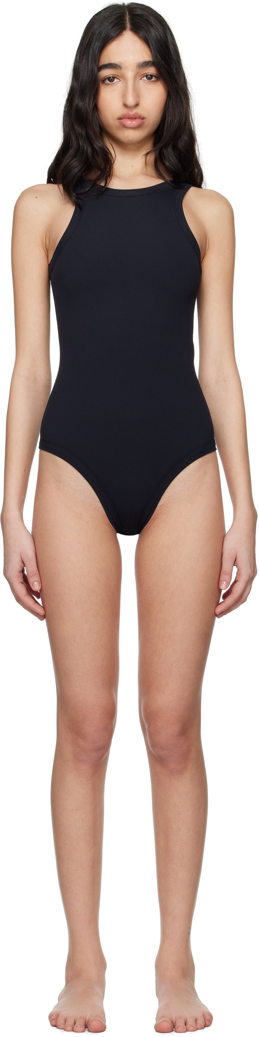 Uimapuvut TOTEME TOTEME Curved Rib One-Piece Swimsuit Musta | 252-WRW0052-FB0409
