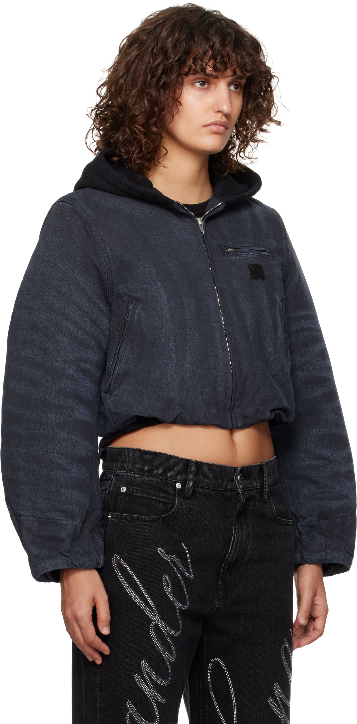 Takki Alexander Wang Padded Cropped Hooded Jacket Sininen | 4WC4242095, 1