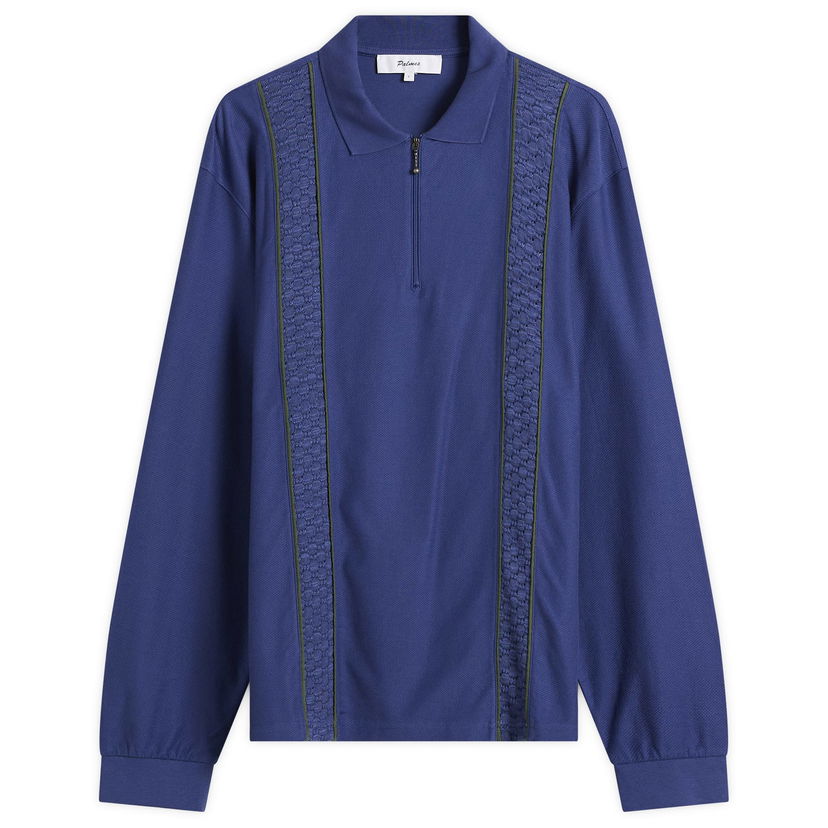 Poolopaita Palmes Lace Long Sleeve Zip Polo Tummansininen | P15-0033-677