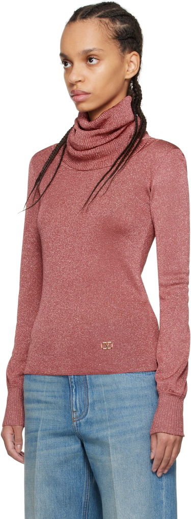 Villapaita Valentino Valentino Lurex Turtleneck Sweater Vaaleanpunainen | 6B3KC63A93T, 3