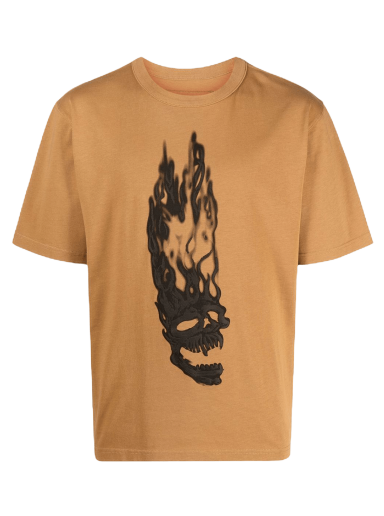 T-paita HERON PRESTON Flaming Skulls Tee Ruskea | HMAA032F22JER0016410