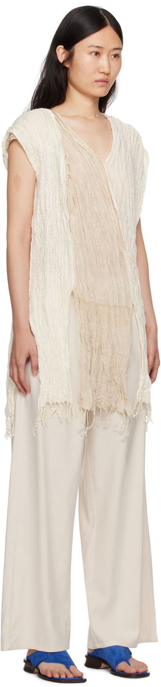 Tankkitoppi Baserange Baserange Frayed Crinkled Tunic Beige | TOSC-SI-SP24, 1