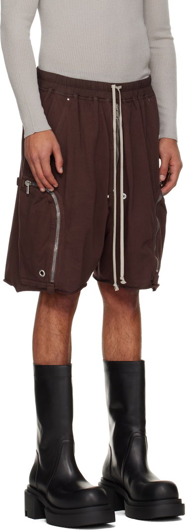 Shortsit Rick Owens Rick Owens DRKSHDW Concordians Bauhaus Drawstring Zipped Cargo Shorts with Raw Hem Ruskea | DU02E7389 RIG, 1