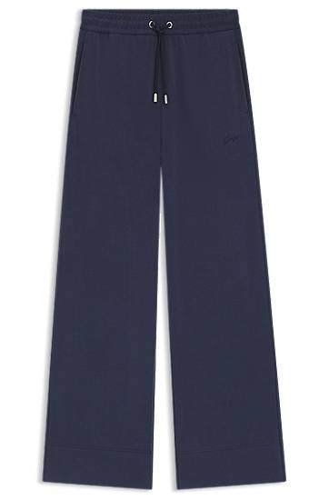 Verryttelyhousut BOSS Relaxed-Fit Tracksuit Bottoms with Embroidered Logo Tummansininen | 50543512