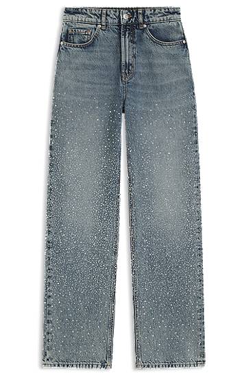 Jeans BOSS Straight-leg jeans with rhinestone embellishments Sininen | 50546506