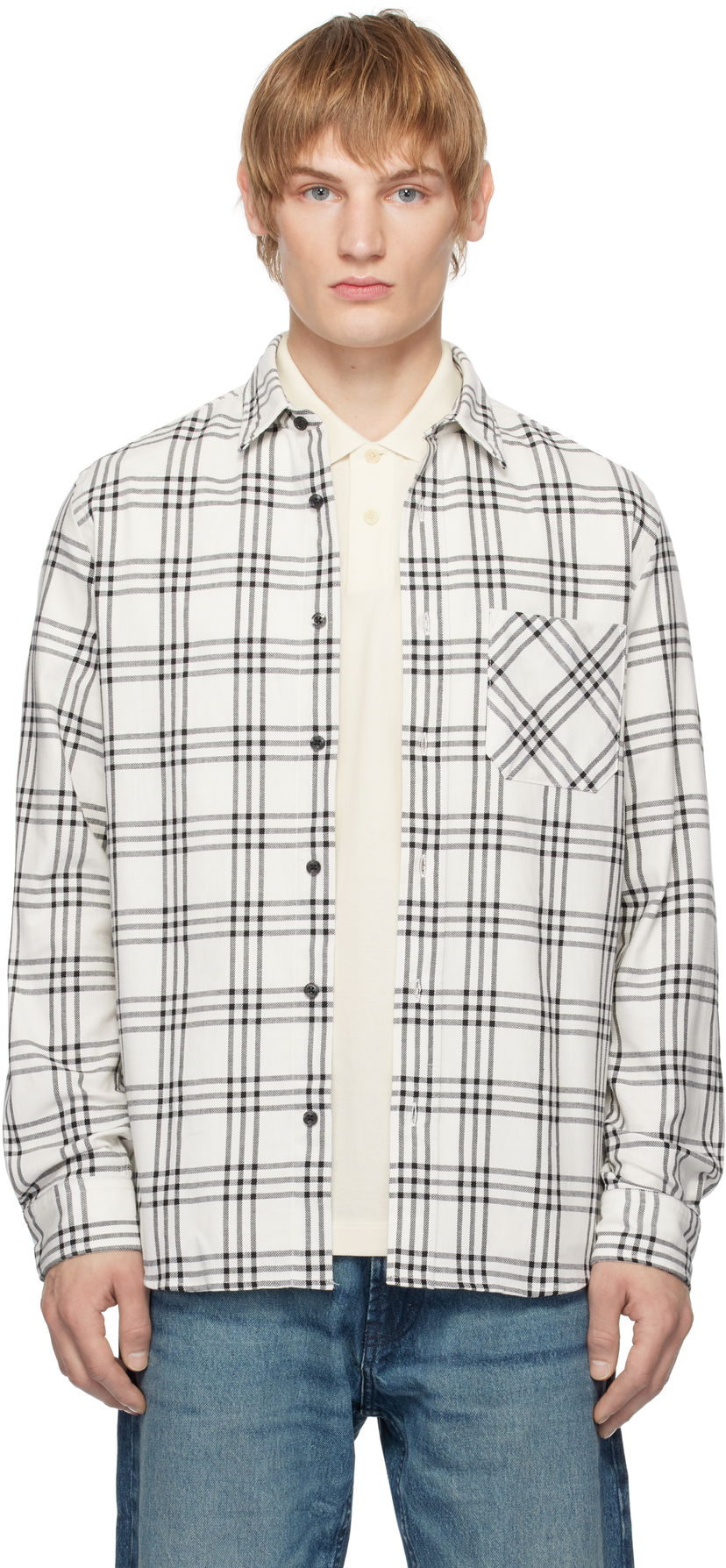 Paita BOSS Checkered Cotton Shirt Valkoinen | 50534853
