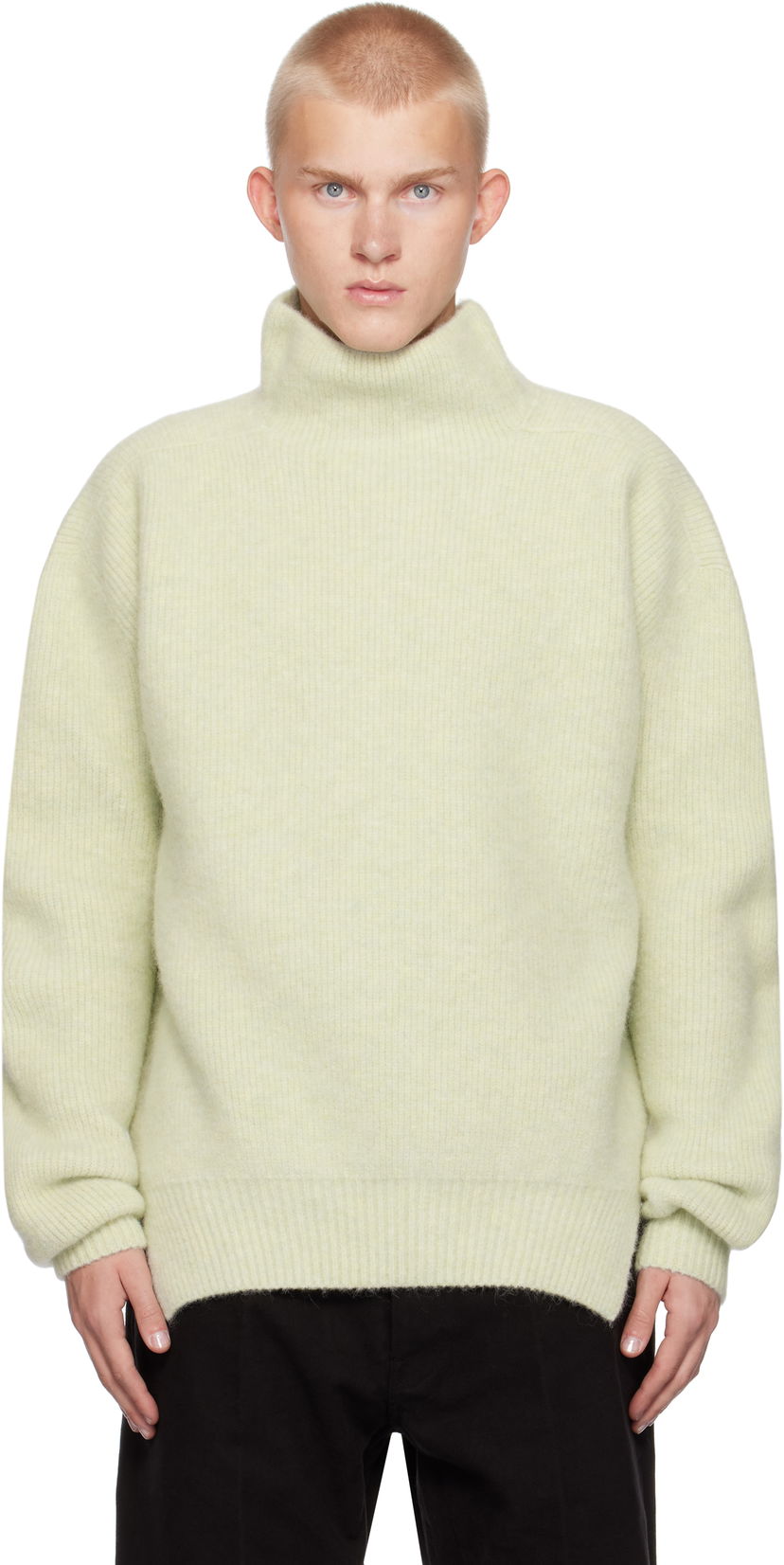 Villapaita Rick Owens Alpaca Knit Fisherman Tabard Turtleneck Vihreä | RR02D6648 KWP