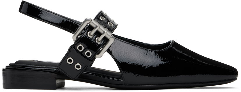 Mekko rag & bone rag & bone Astra Leather Slingback Ballerina Flats Musta | WFF24FF000PA0